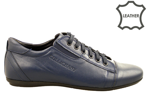 Комфортни мъжки спортни обувки с ластици и връзки, изработени от висококачествена естествена кожа 3115s